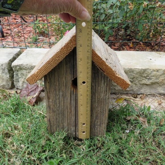 Vintage Handmade Rustic Wood Birdhouse For Garden Decor, Farmhouse Decor - Picture 8 of 10